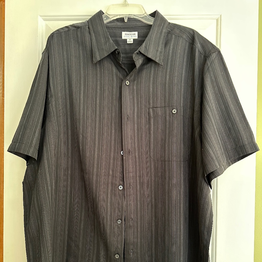 Men’s Button Down Short Sleeve Haggar Shirt - Size 2X